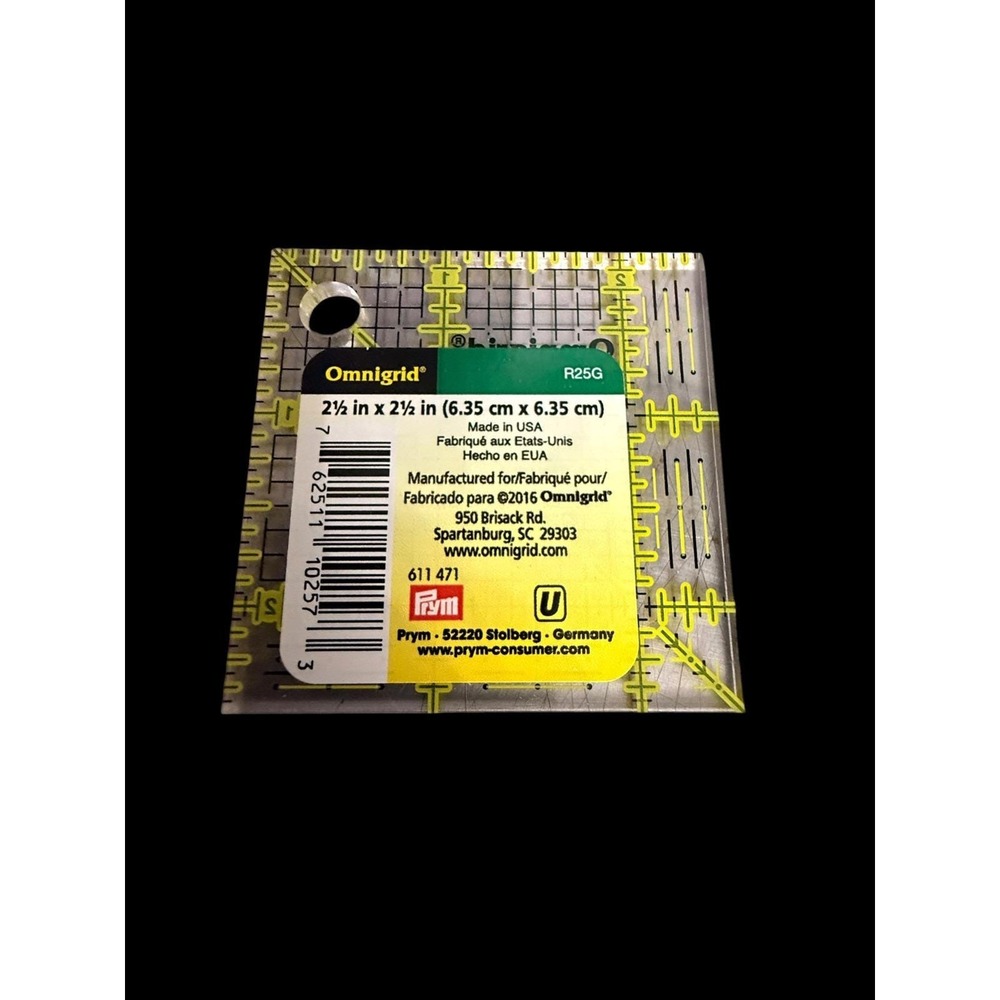 NEW Prym Omnigrid 2.5 inch square (6.5cm) Ruler R25G